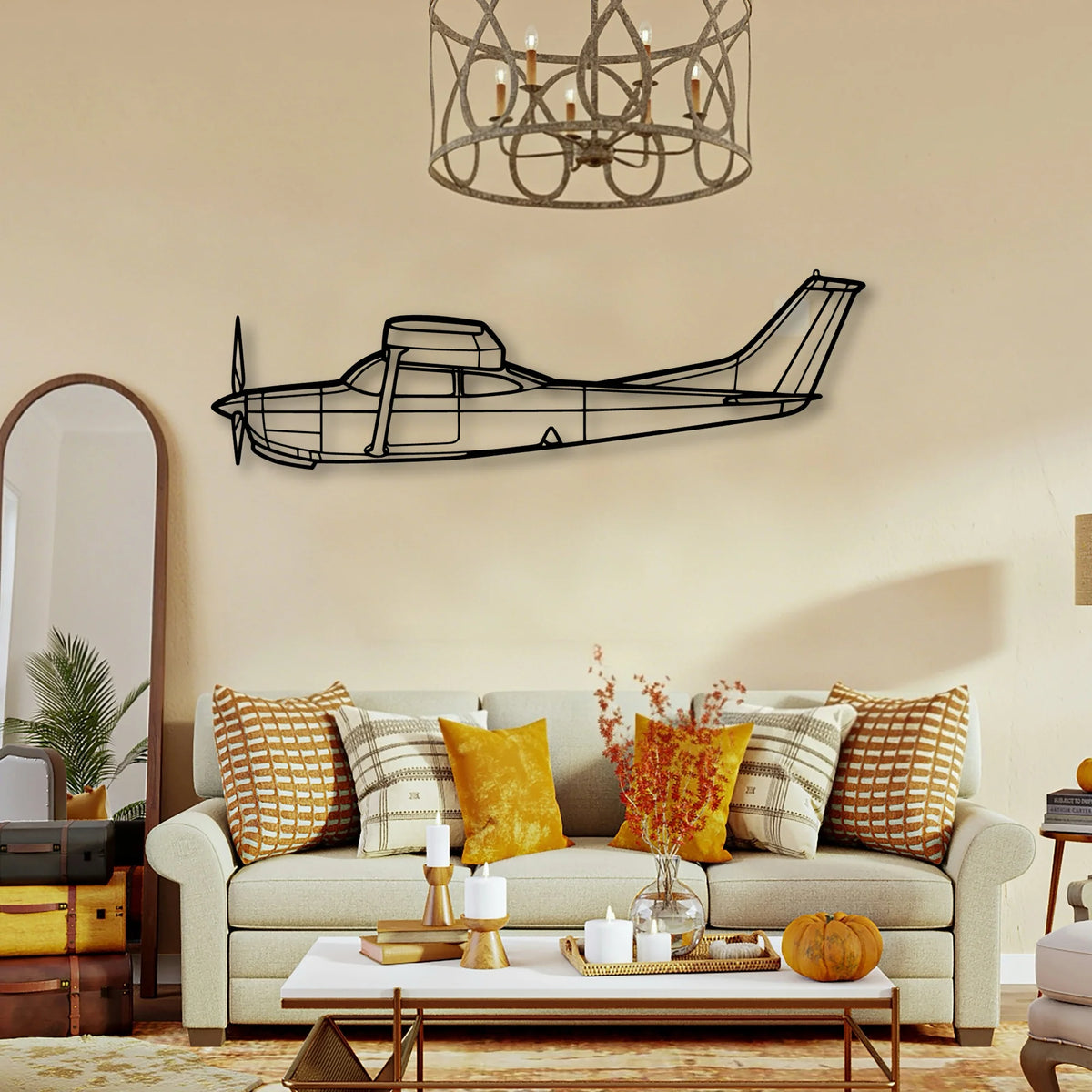 170B 5 Classic Aircraft Silhouette Metal Wall Art - Tinvibe