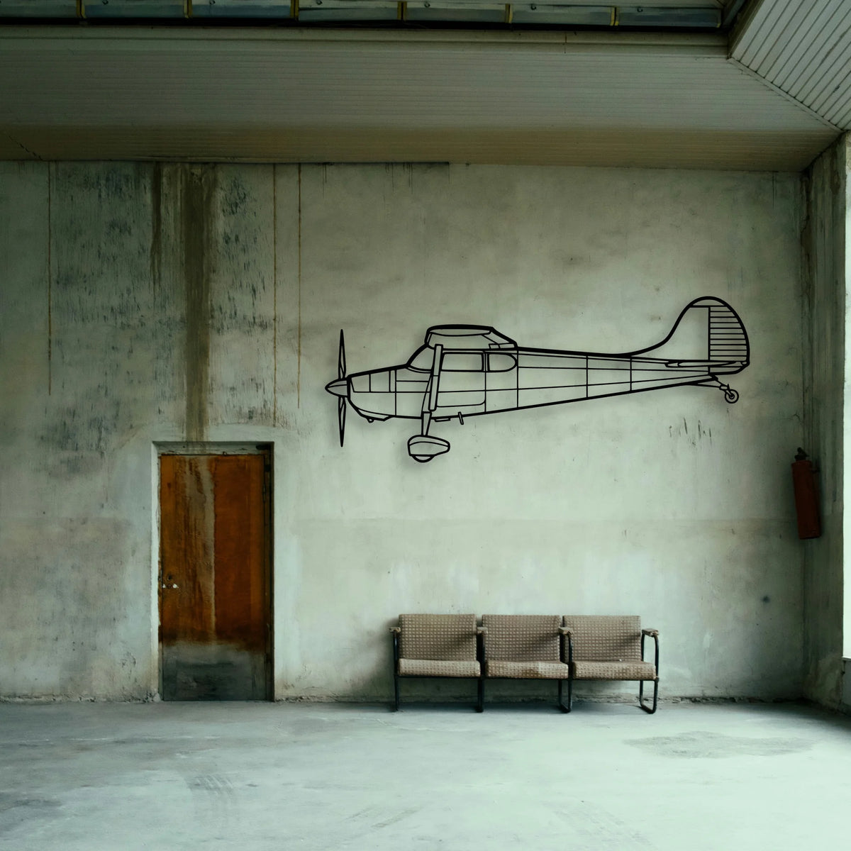 1947 108 2 Classic Aircraft Silhouette Metal Wall Art - Tinvibe