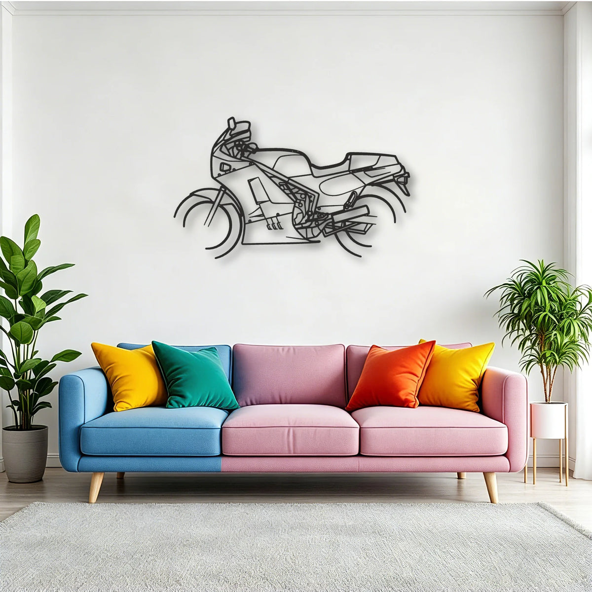 1986 Suzuki RG500 Classic Motorcycle Silhouette Metal Wall Art - Tinvibe