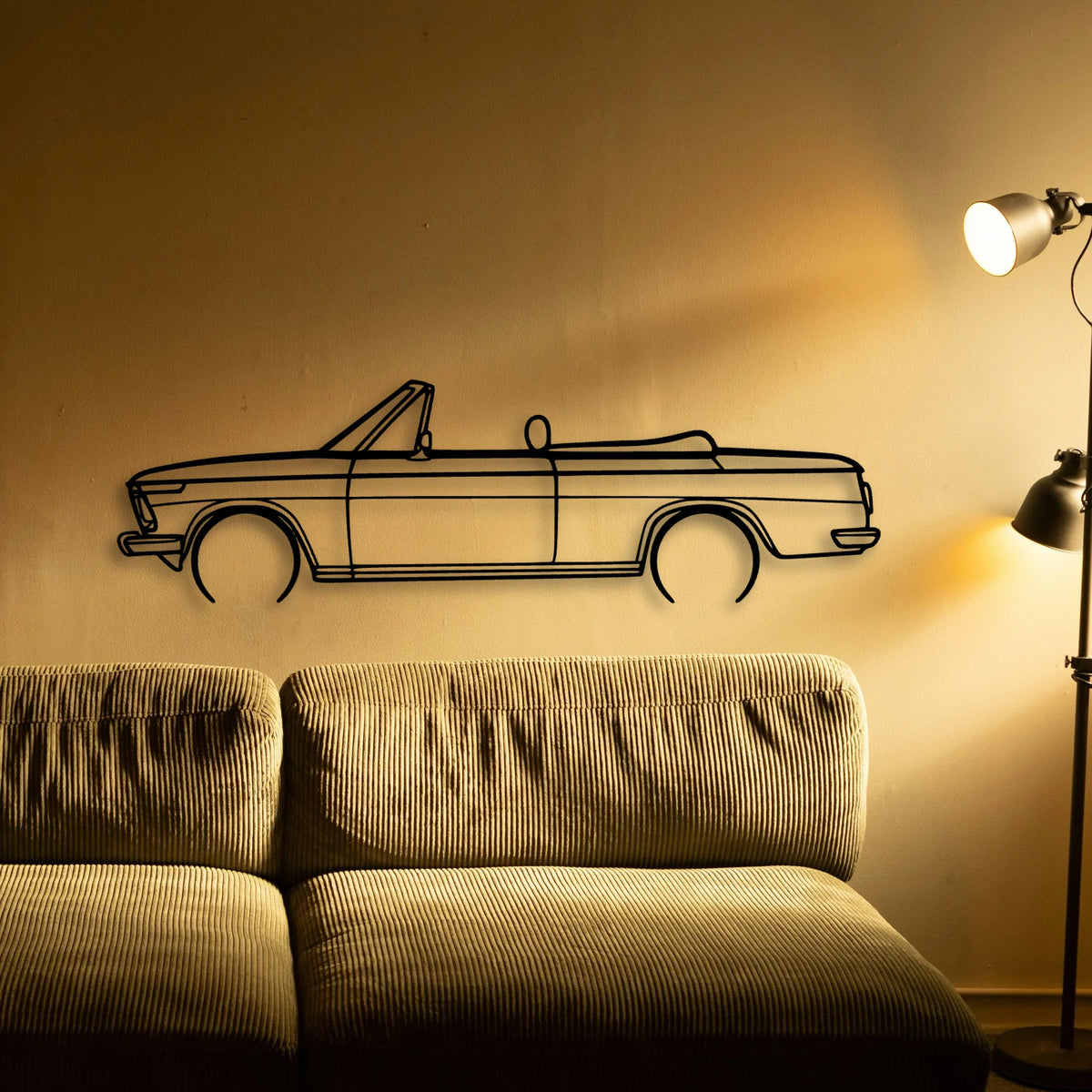 2002 1971 Cabrio Classic Silhouette Metal Wall Art - Tinvibe