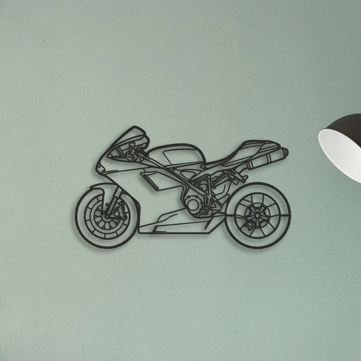 2009 Ducati 848 Classic Motorcycle Silhouette Metal Wall Art - Tinvibe
