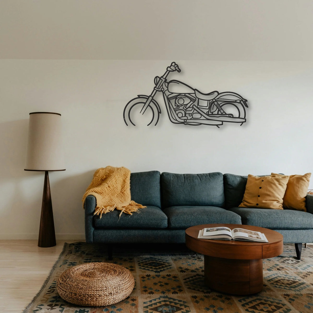 2017 Harley Davidson Dyna Street Bob Classic Motorcycle Silhouette Metal Wall Art - Tinvibe