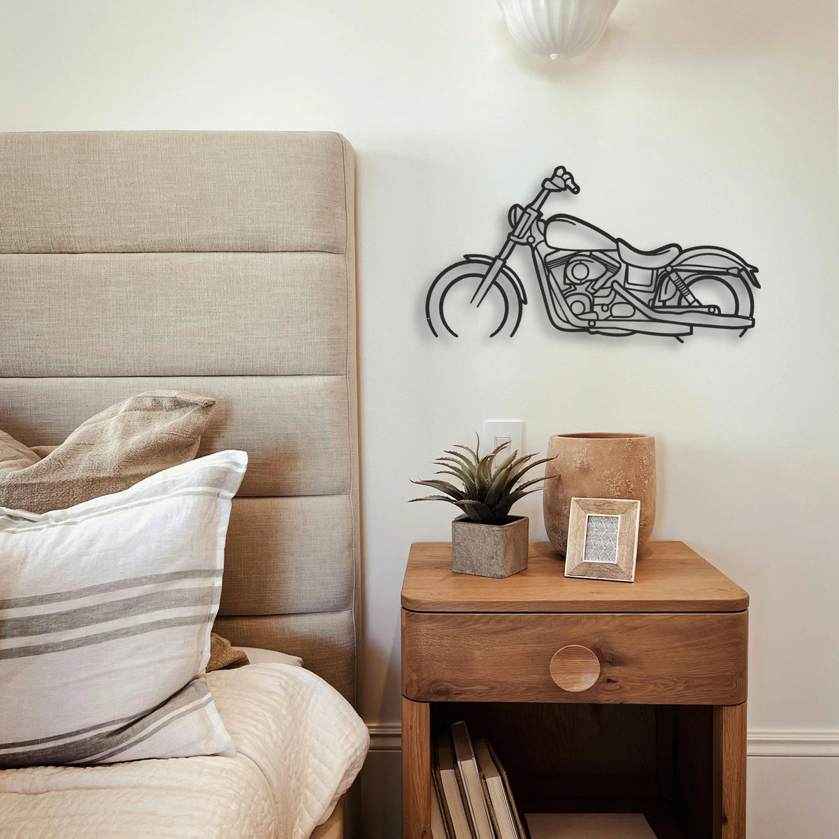 2017 Harley Davidson Dyna Street Bob Classic Motorcycle Silhouette Metal Wall Art - Tinvibe
