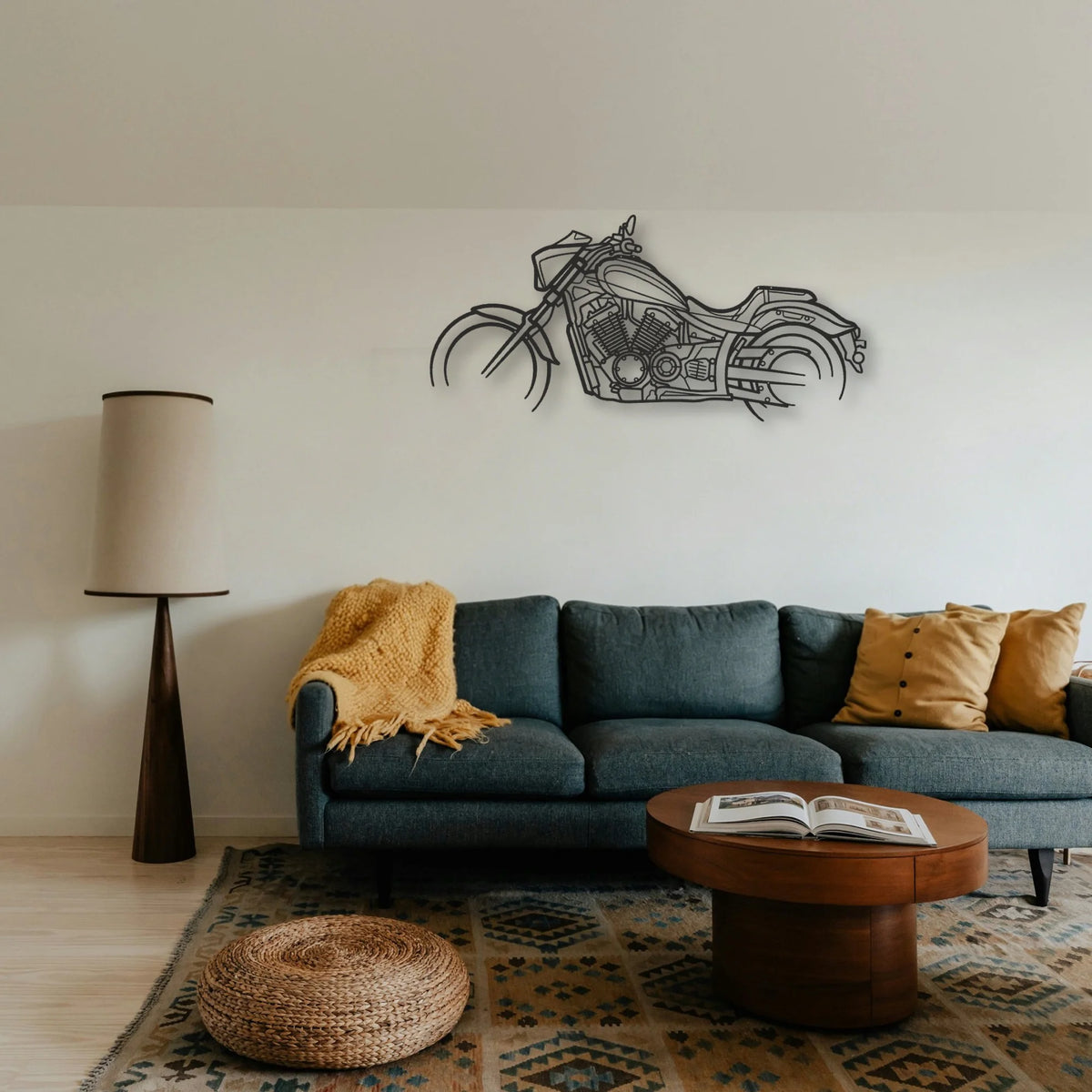 2017 Yamaha Stryker SE Classic Motorcycle Silhouette Metal Wall Art - Tinvibe