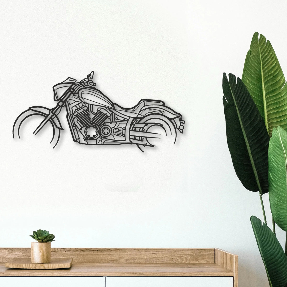 2017 Yamaha Stryker SE Classic Motorcycle Silhouette Metal Wall Art - Tinvibe