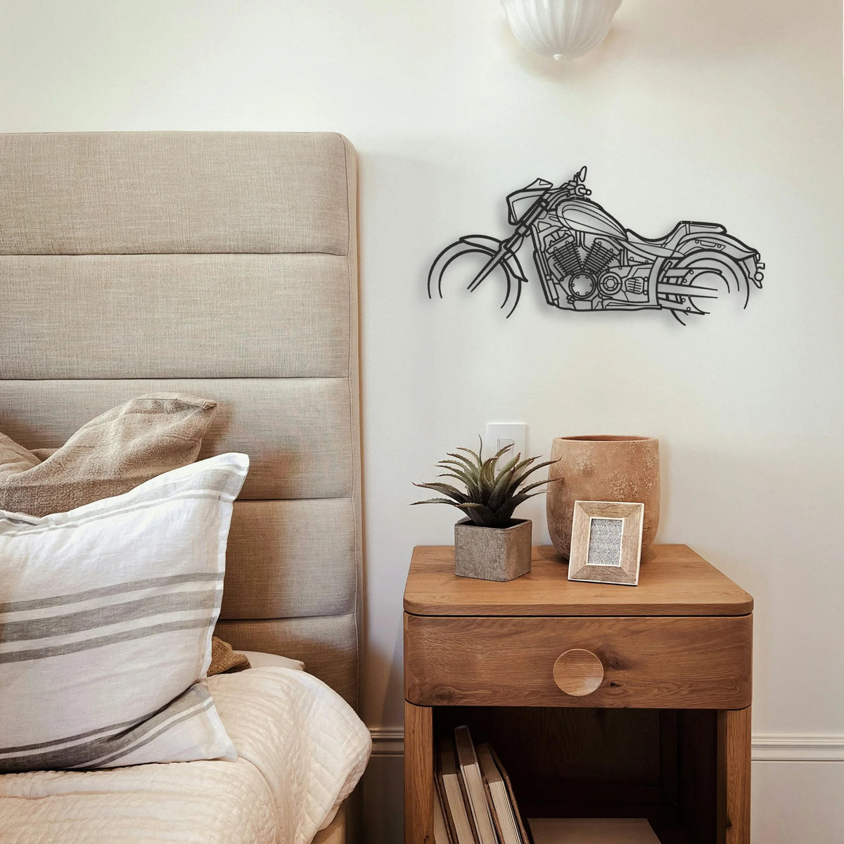 2017 Yamaha Stryker SE Classic Motorcycle Silhouette Metal Wall Art - Tinvibe