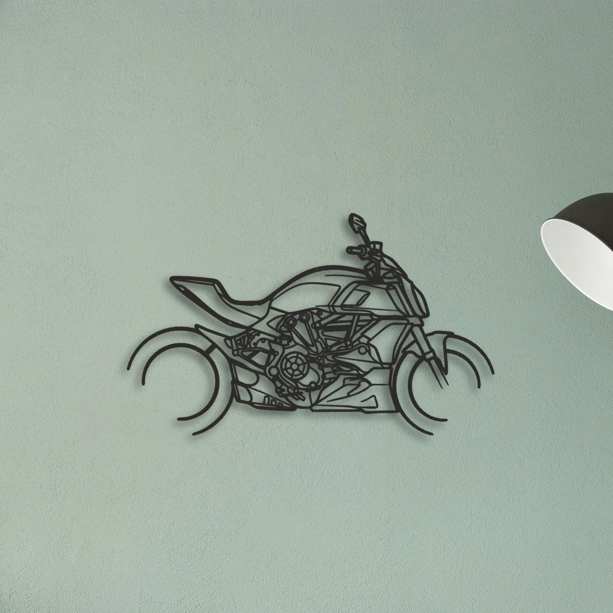 2019 Ducati Diavel 126O Classic Motorcycle Silhouette Metal Wall Art - Tinvibe