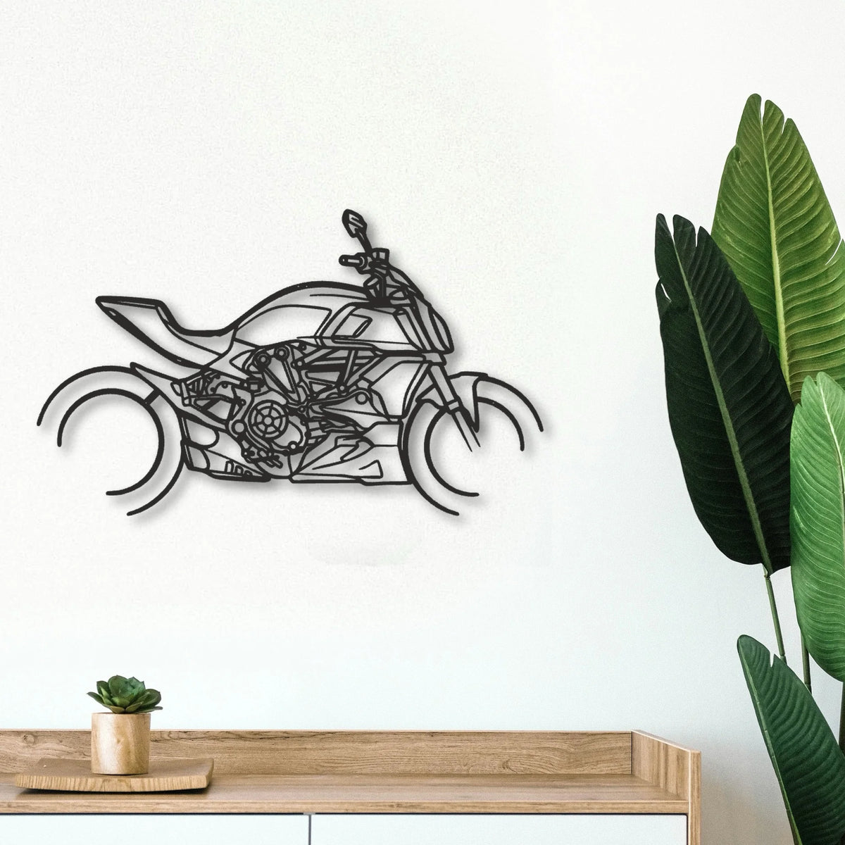 2019 Ducati Diavel 126O Classic Motorcycle Silhouette Metal Wall Art - Tinvibe
