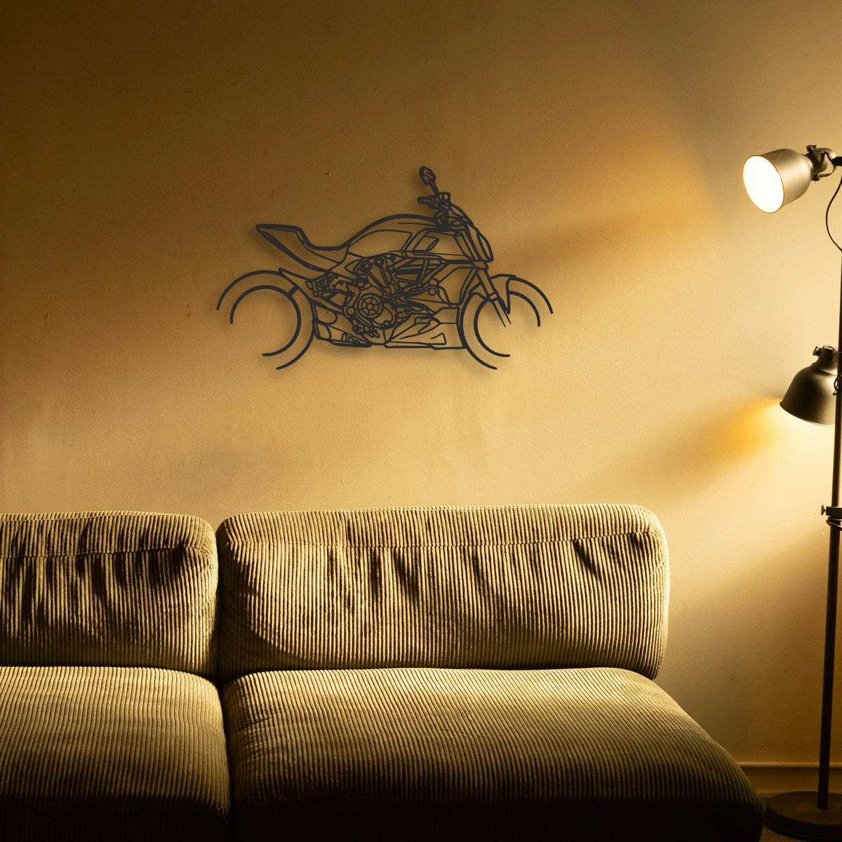 2019 Ducati Diavel 126O Classic Motorcycle Silhouette Metal Wall Art - Tinvibe