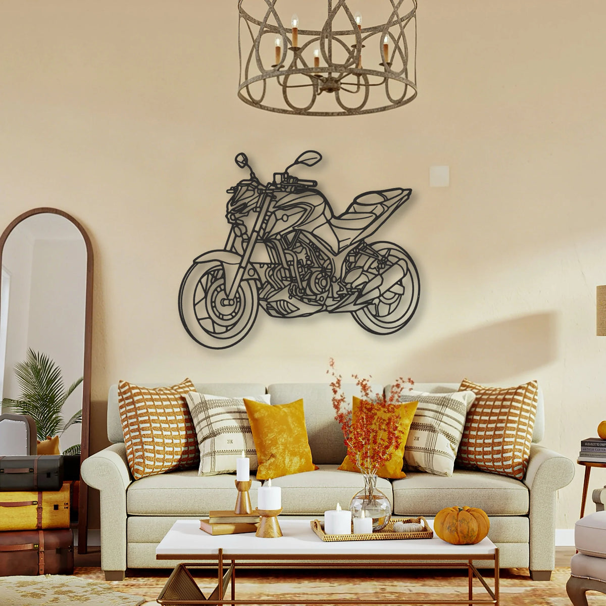 2020 Yamaha MT Classic Motorcycle Silhouette Metal Wall Art - Tinvibe