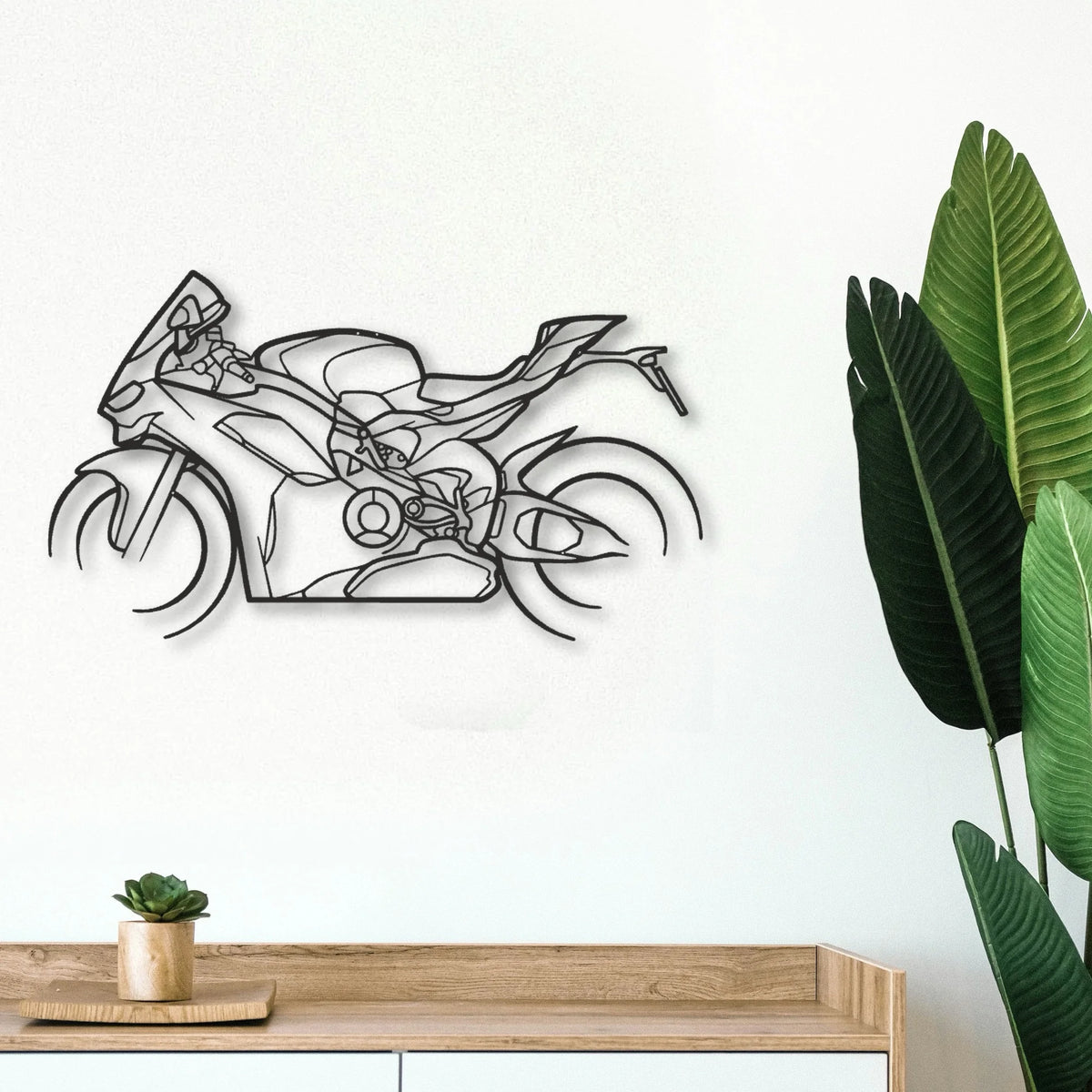2024 Ducati Panigale V2 Classic Motorcycle Silhouette Metal Wall Art - Tinvibe