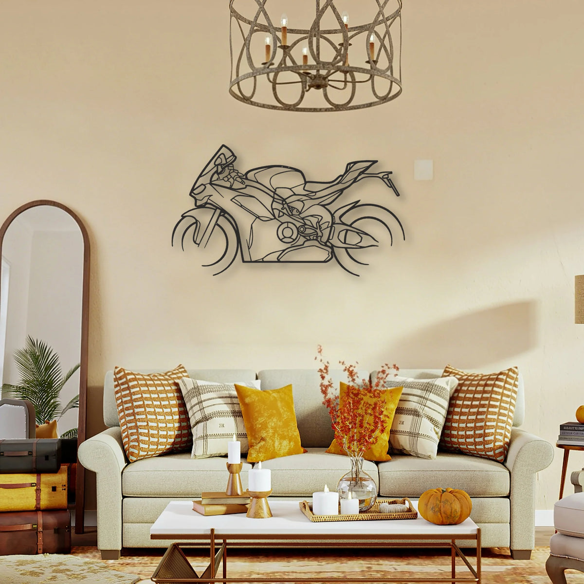 2024 Ducati Panigale V2 Classic Motorcycle Silhouette Metal Wall Art - Tinvibe