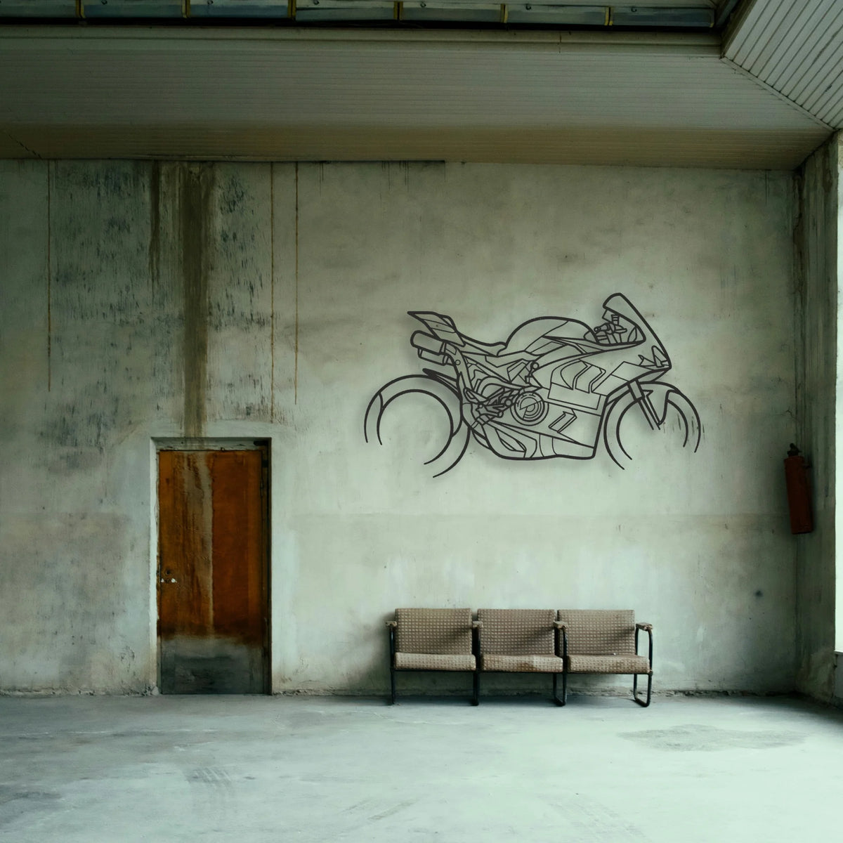 2024 Ducati Panigale V4 Bagnaia Classic Motorcycle Silhouette Metal Wall Art - Tinvibe