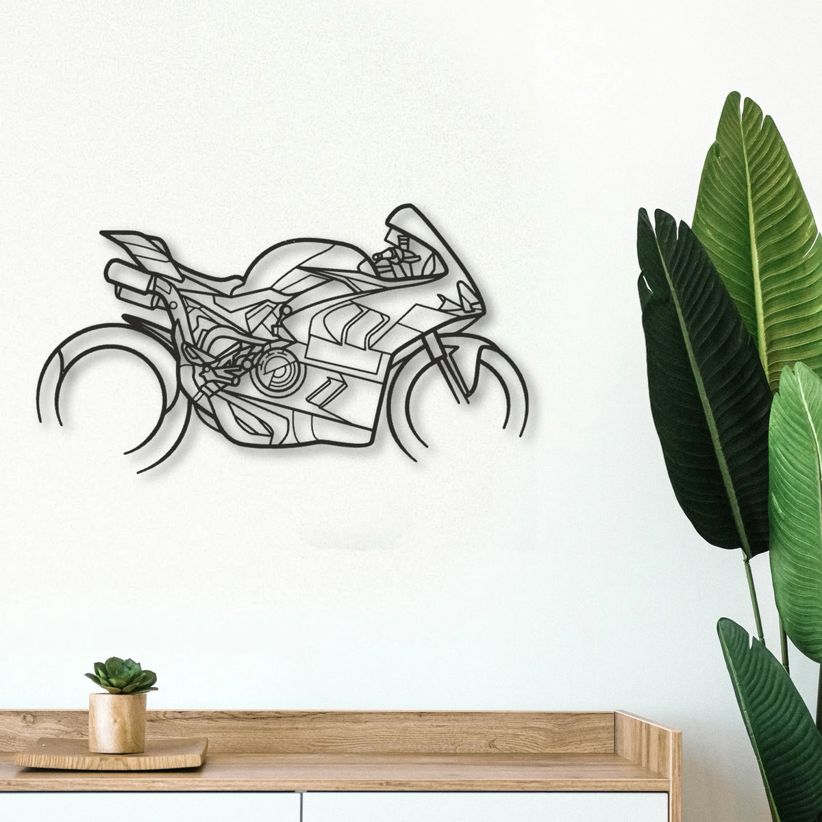 2024 Ducati Panigale V4 Bagnaia Classic Motorcycle Silhouette Metal Wall Art - Tinvibe