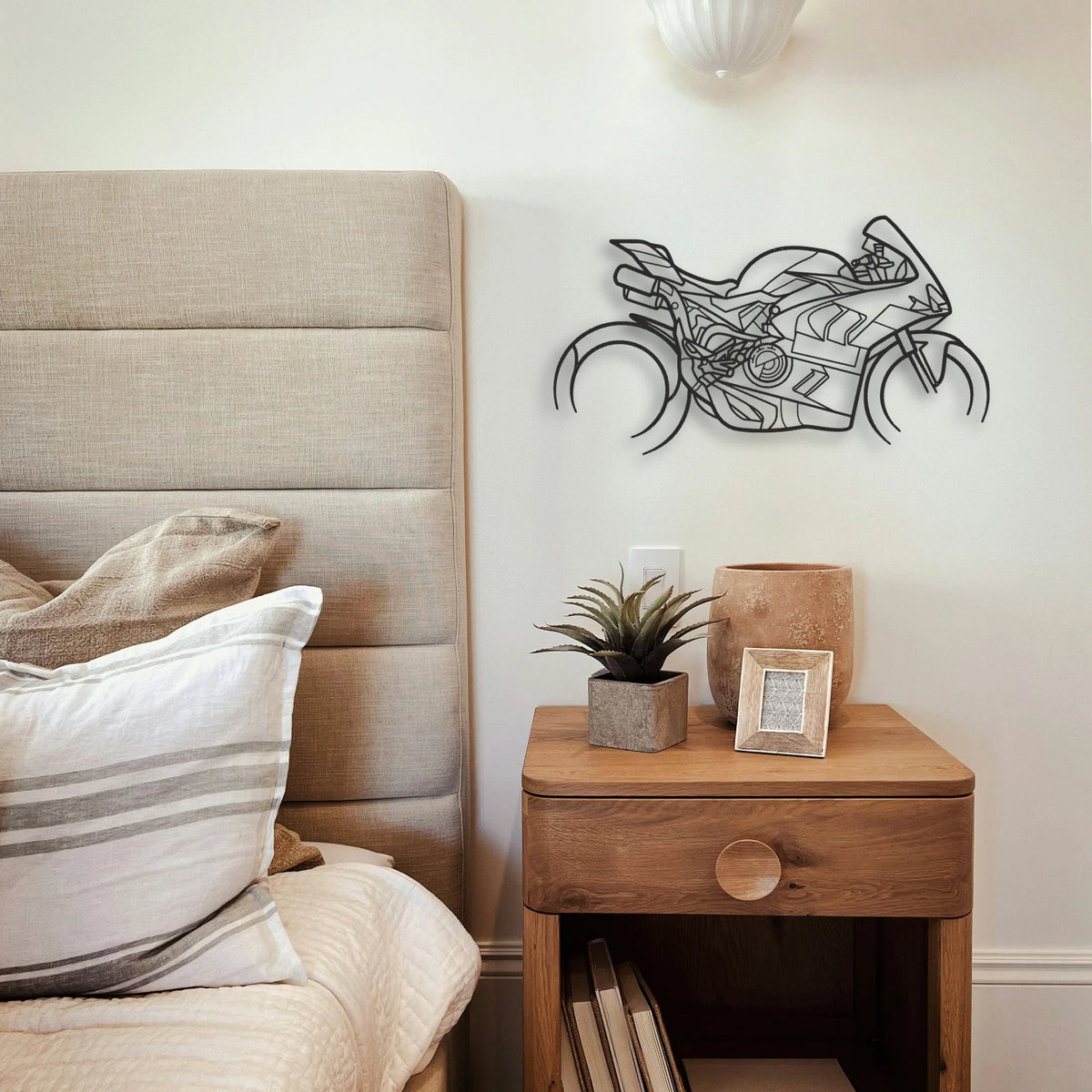 2024 Ducati Panigale V4 Bagnaia Classic Motorcycle Silhouette Metal Wall Art - Tinvibe
