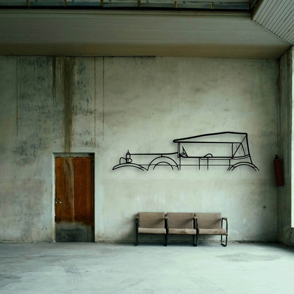 20 40 Tourer 1924 Classic Silhouette Metal Wall Art - Tinvibe