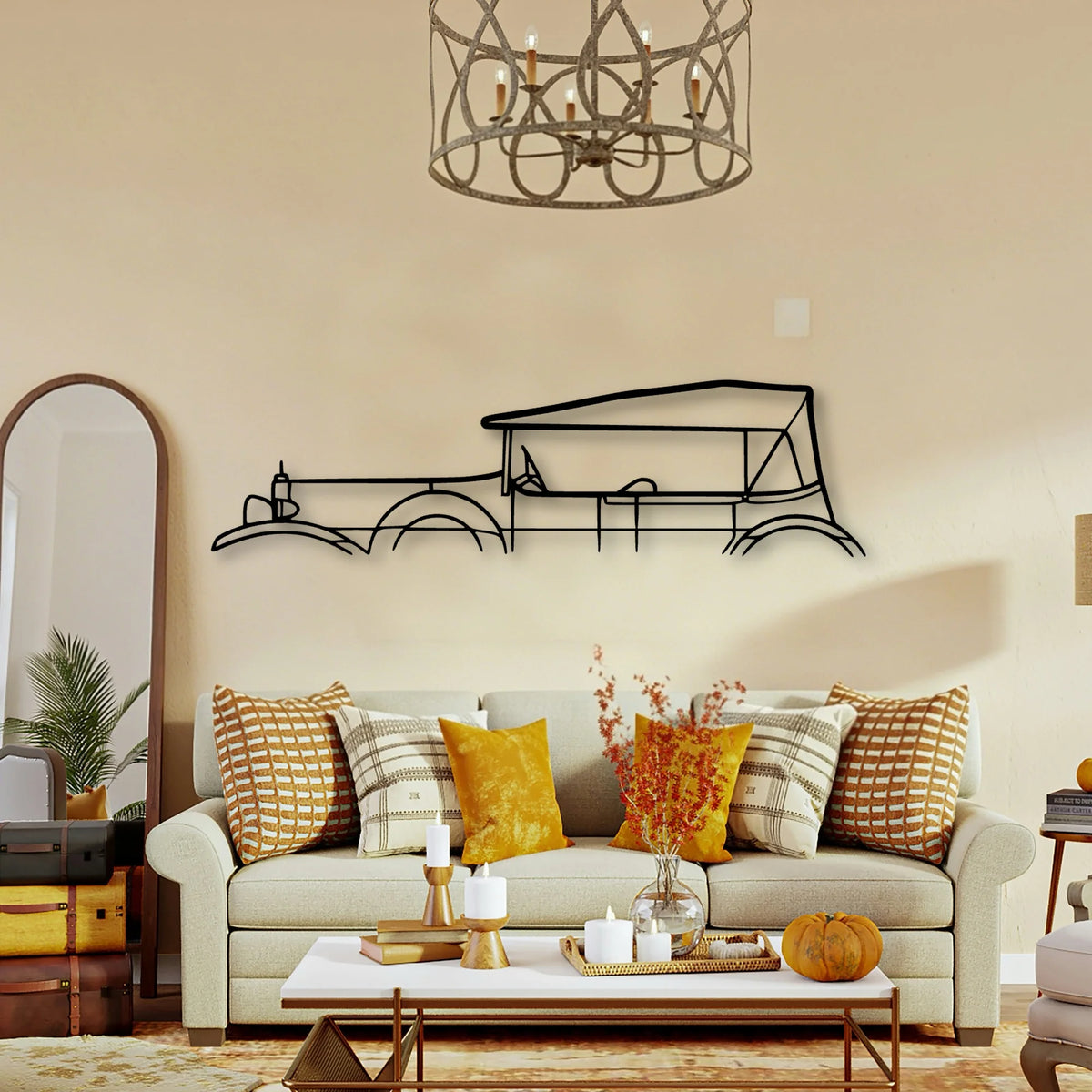 20 40 Tourer 1924 Classic Silhouette Metal Wall Art - Tinvibe
