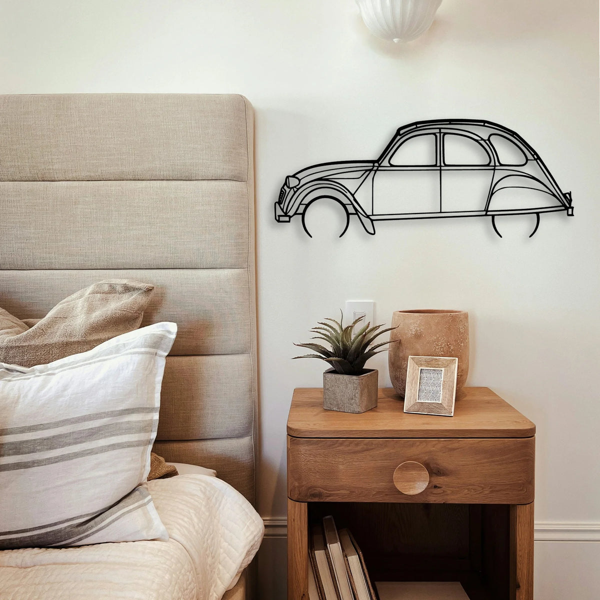 2CV 1966 Classic Silhouette Metal Wall Art - Tinvibe