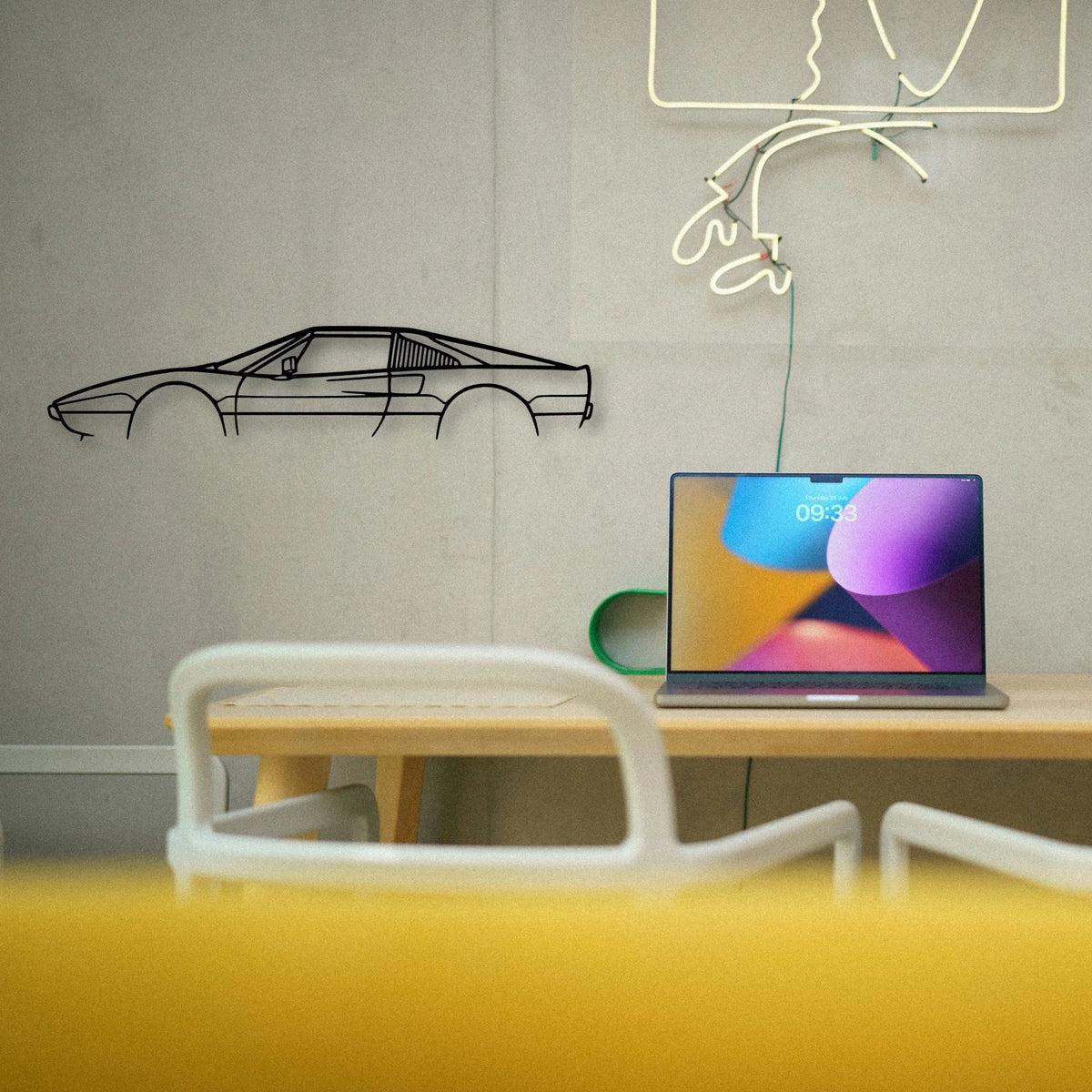 308 GTSI 1980 Classic Silhouette Metal Wall Art - Tinvibe