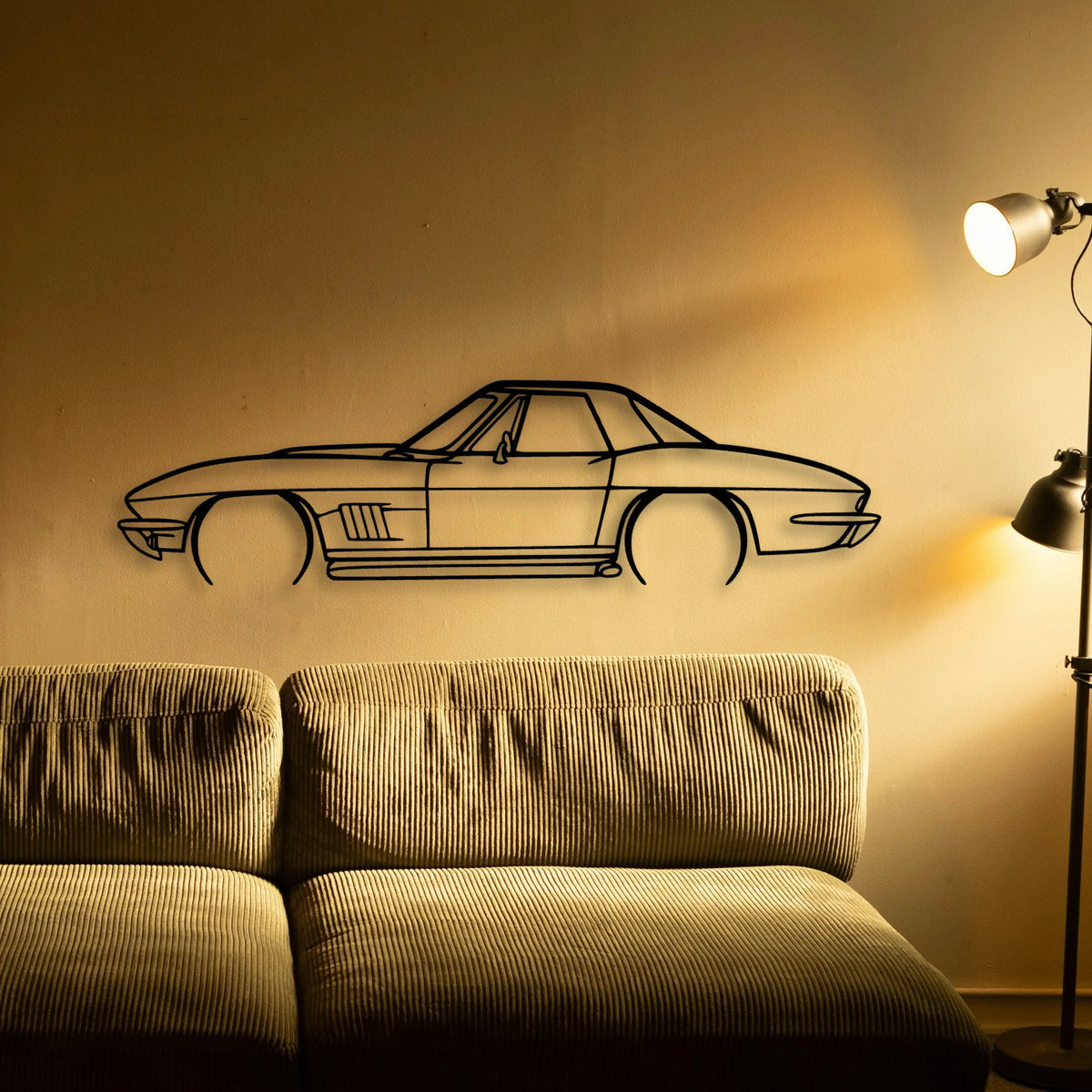 327 1967 2 Classic Silhouette Metal Wall Art - Tinvibe