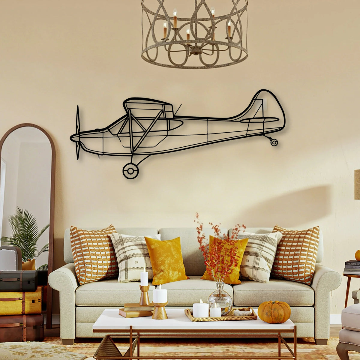 421C 3 Classic Aircraft Silhouette Metal Wall Art - Tinvibe