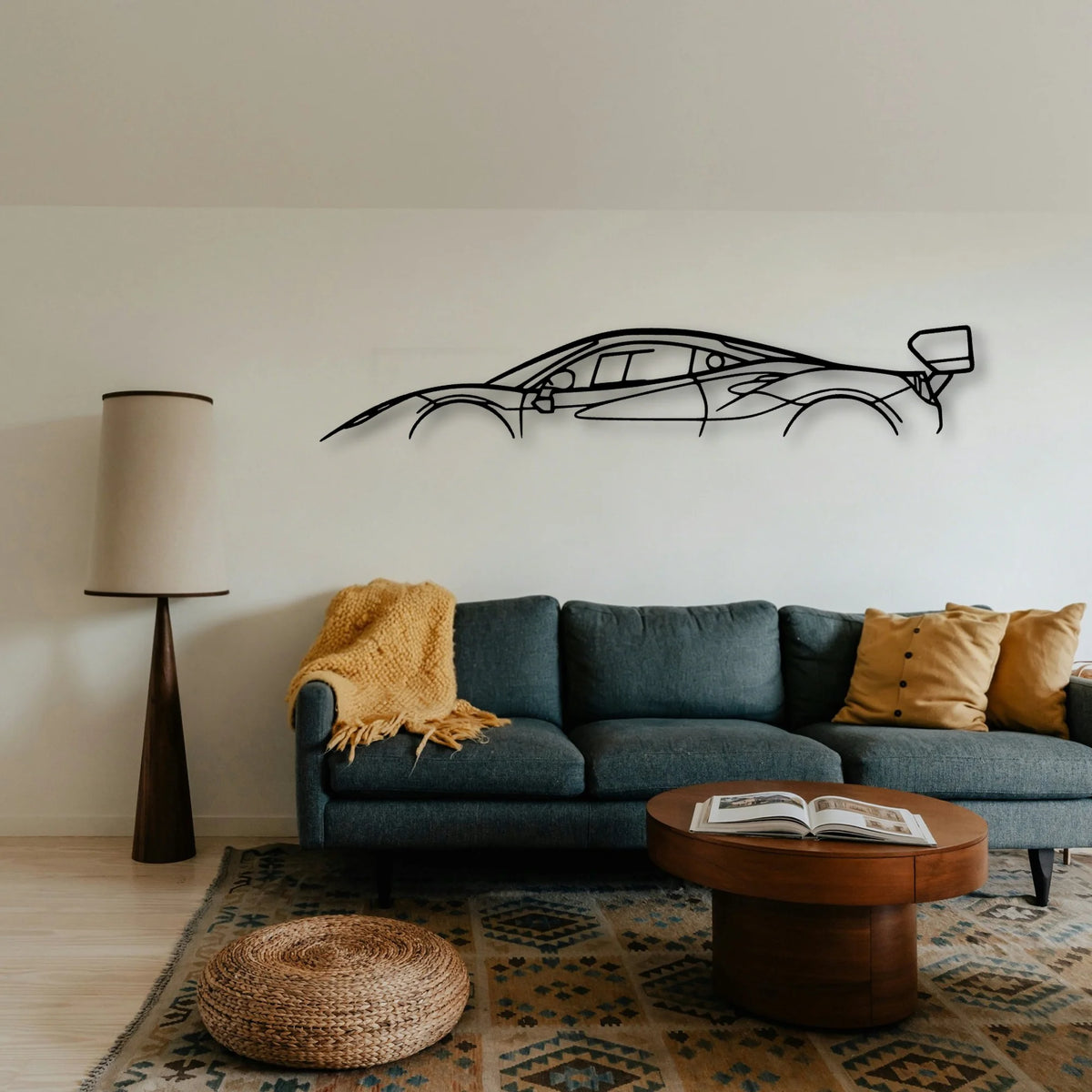 488 Challenge EVO 2021 Classic Silhouette Metal Wall Art - Tinvibe