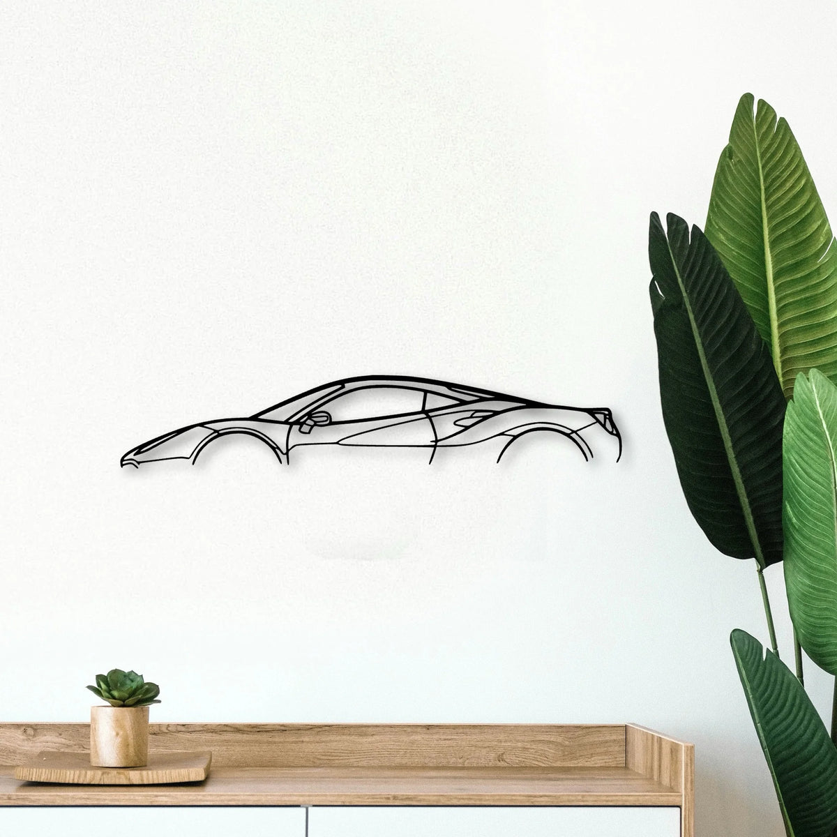 488 GTB 2017 Classic Silhouette Metal Wall Art - Tinvibe