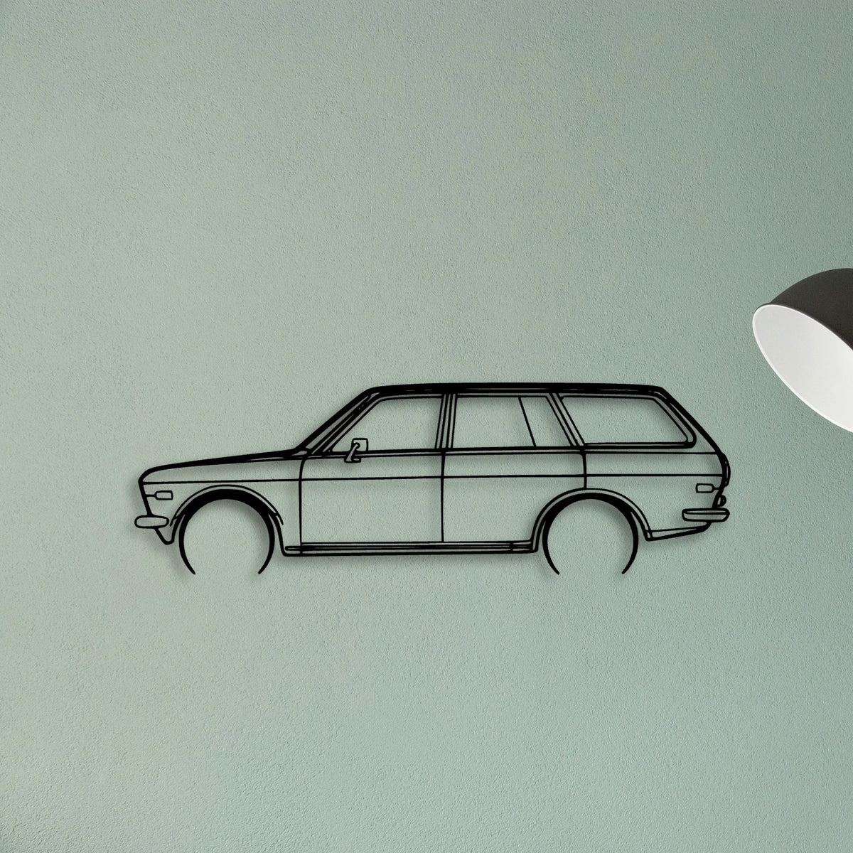 510 1972 Wagon Classic Silhouette Metal Wall Art - Tinvibe