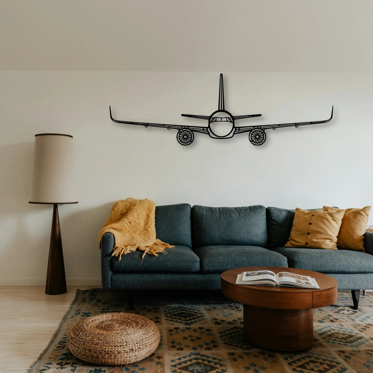 747 400F 2 Classic Aircraft Silhouette Metal Wall Art - Tinvibe