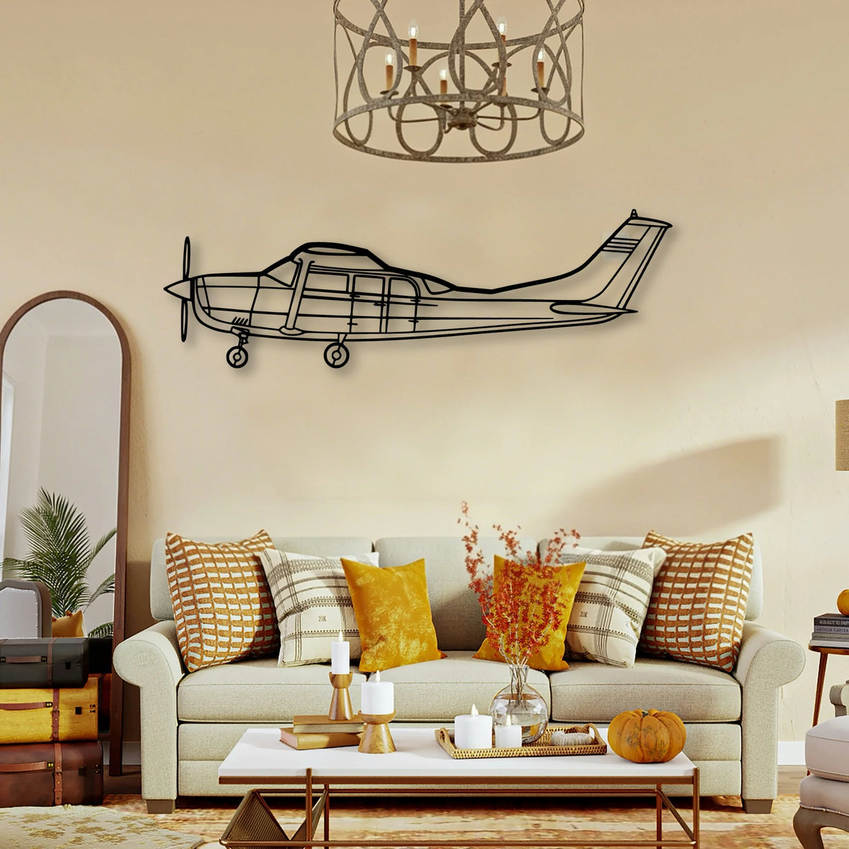 747 400F 3 Classic Aircraft Silhouette Metal Wall Art - Tinvibe