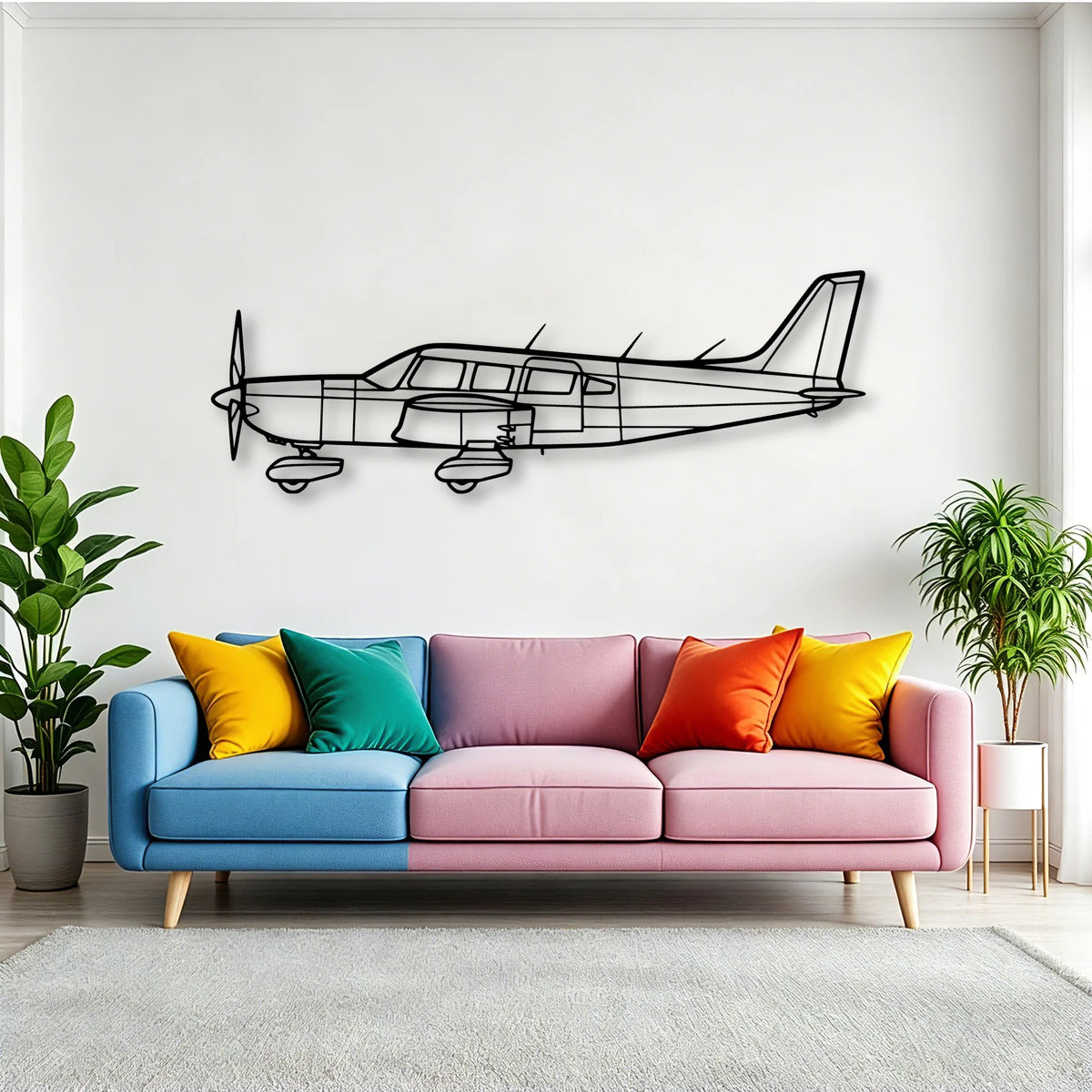 747 400F 4 Classic Aircraft Silhouette Metal Wall Art - Tinvibe