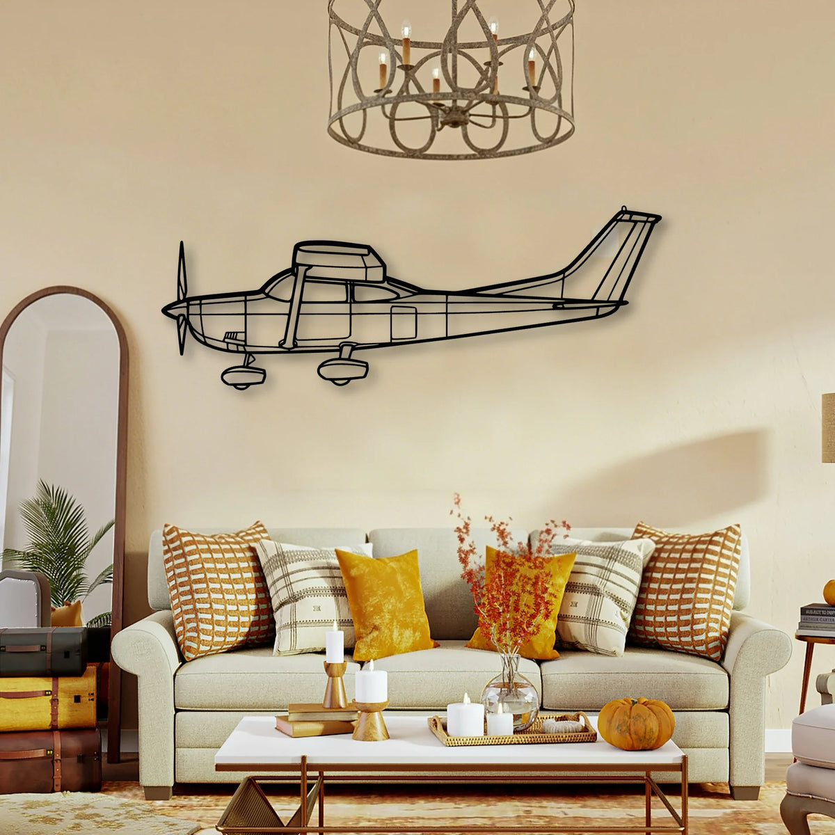 747 800 Classic Aircraft Silhouette Metal Wall Art - Tinvibe