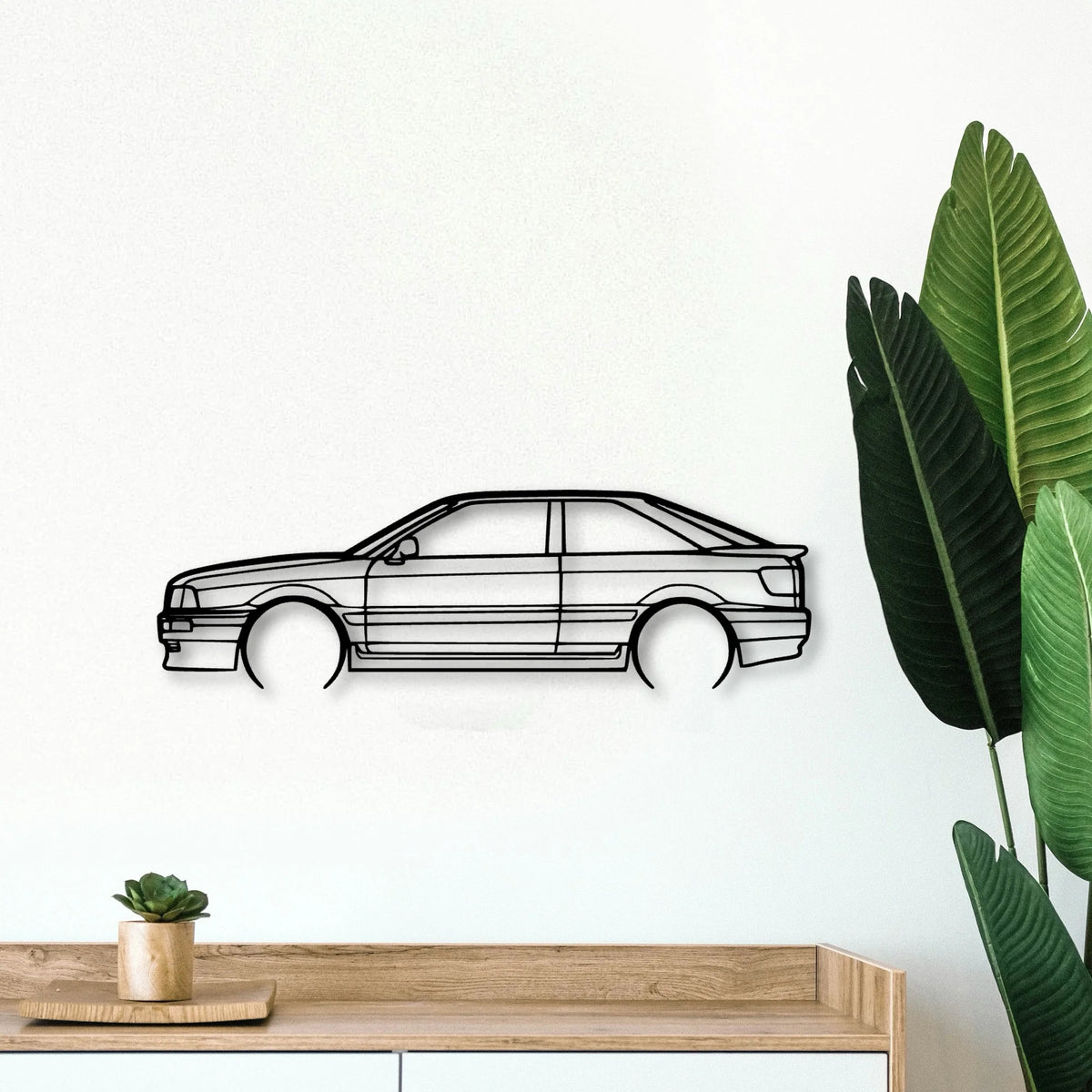 80 Coupe 1992 Classic Silhouette Metal Wall Art - Tinvibe