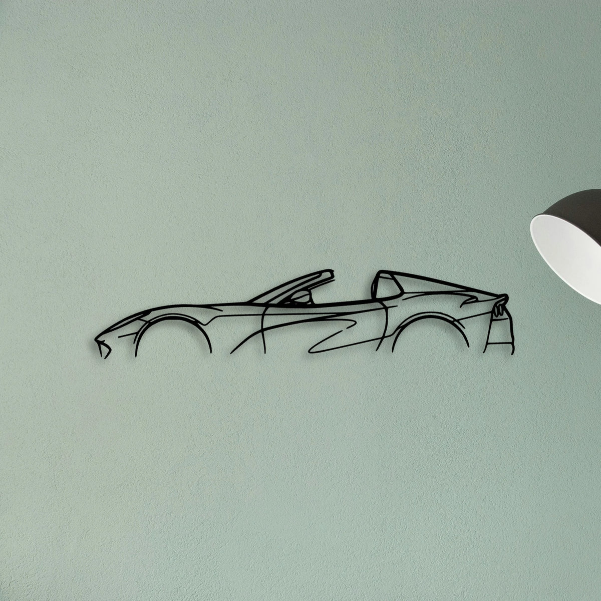 812 GTS Spider Classic Silhouette Metal Wall Art - Tinvibe