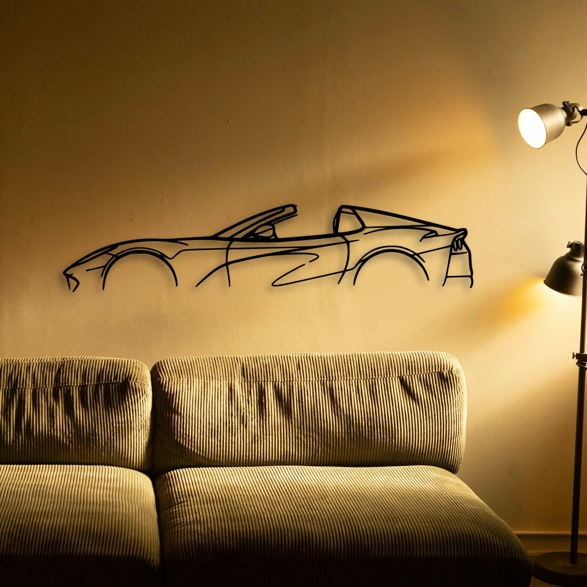 812 GTS Spider Classic Silhouette Metal Wall Art - Tinvibe