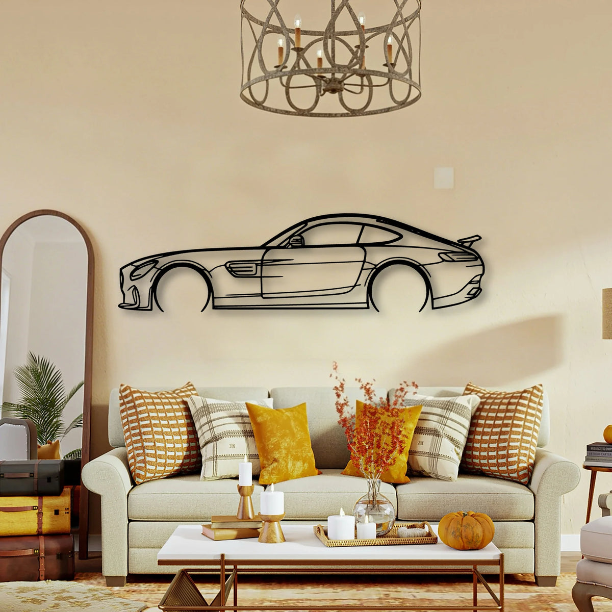 AMG GTS Edition 1 2016 Classic Silhouette Metal Wall Art - Tinvibe