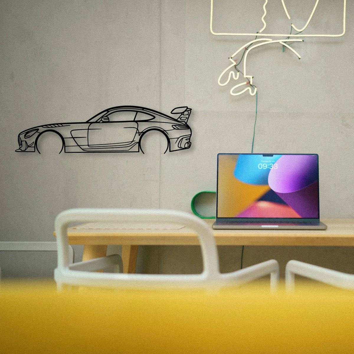 AMG GT Black Series 2 Classic Silhouette Metal Wall Art - Tinvibe