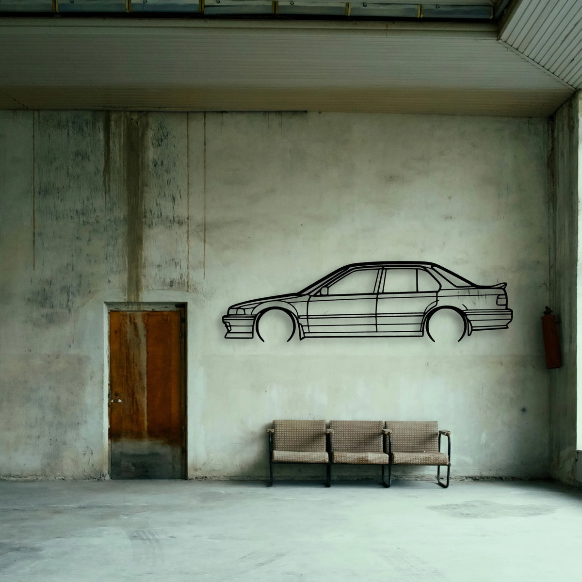 Accord 1990 Classic Silhouette Metal Wall Art - Tinvibe