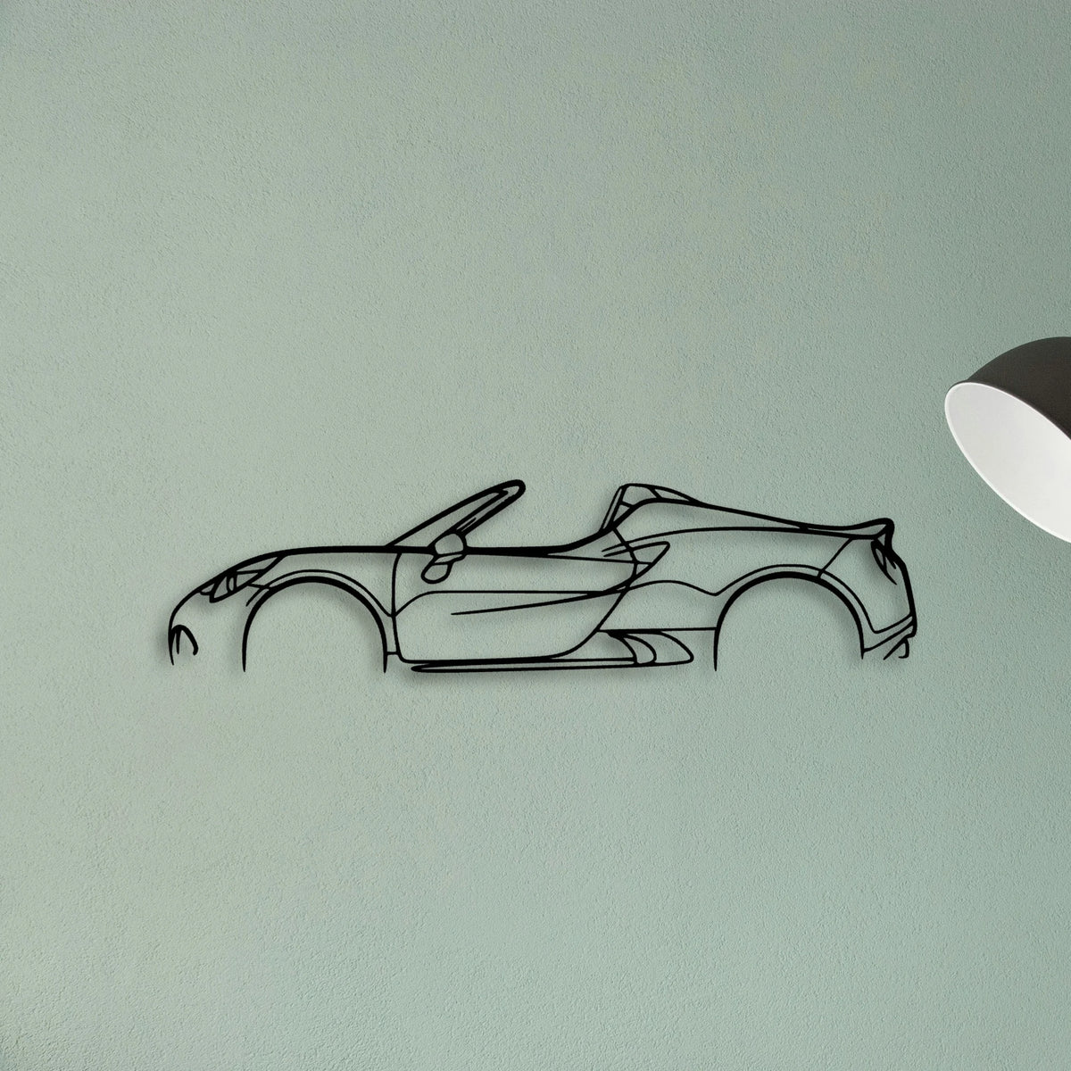 Alfa 4C Spider Classic Silhouette Metal Wall Art - Tinvibe