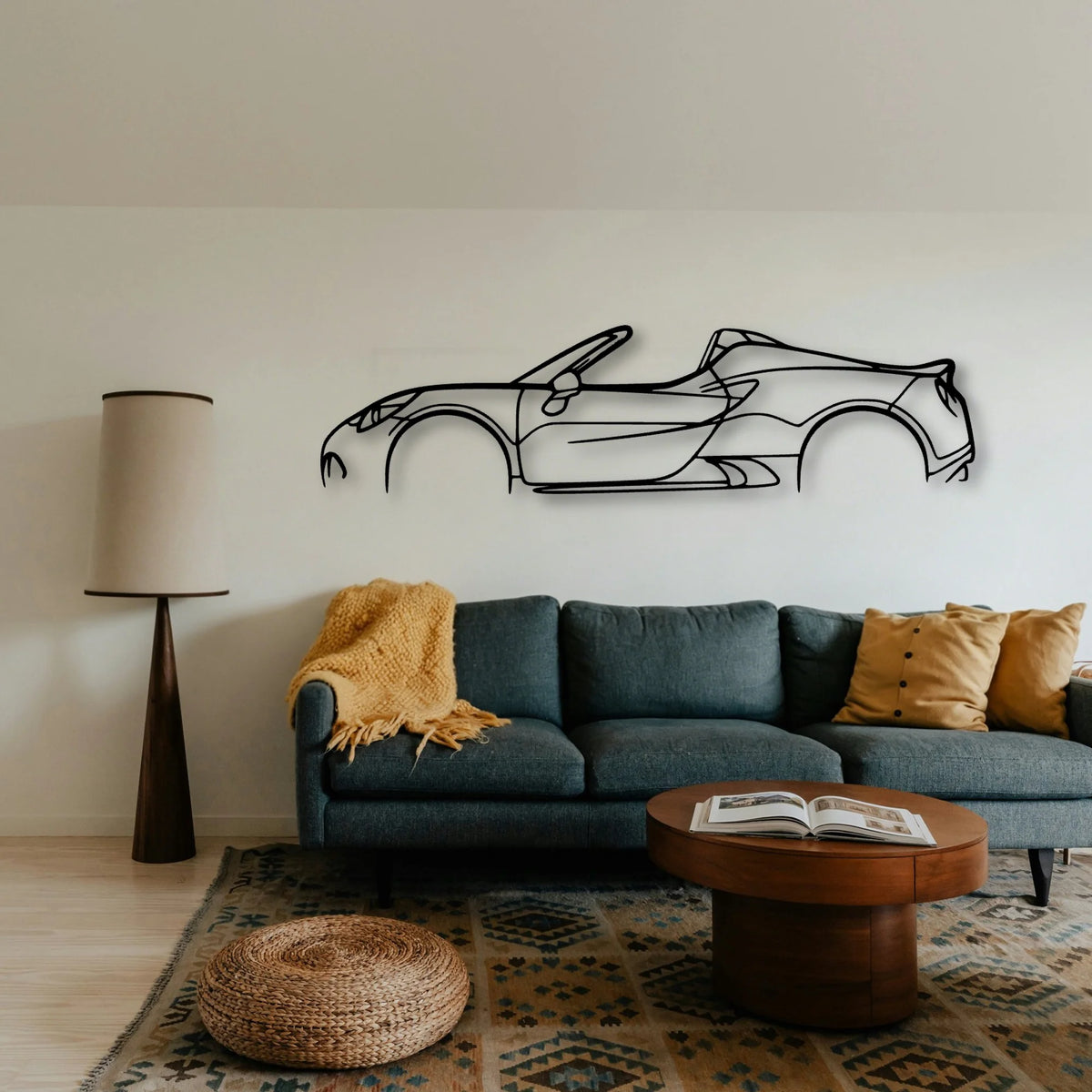 Alfa 4C Spider Classic Silhouette Metal Wall Art - Tinvibe