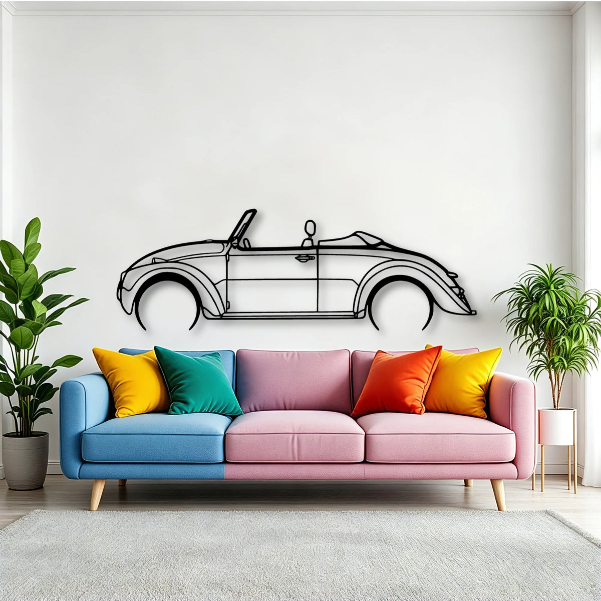 Beetle Speedster 1971 Classic Silhouette Metal Wall Art - Tinvibe