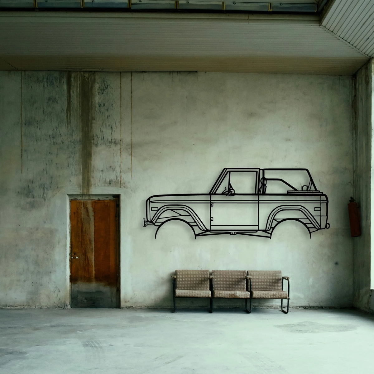Bronco 1971 2 Classic Silhouette Metal Wall Art - Tinvibe