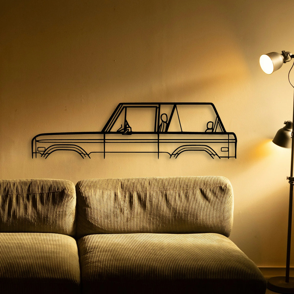 Bronco 1974 Classic Silhouette Metal Wall Art - Tinvibe