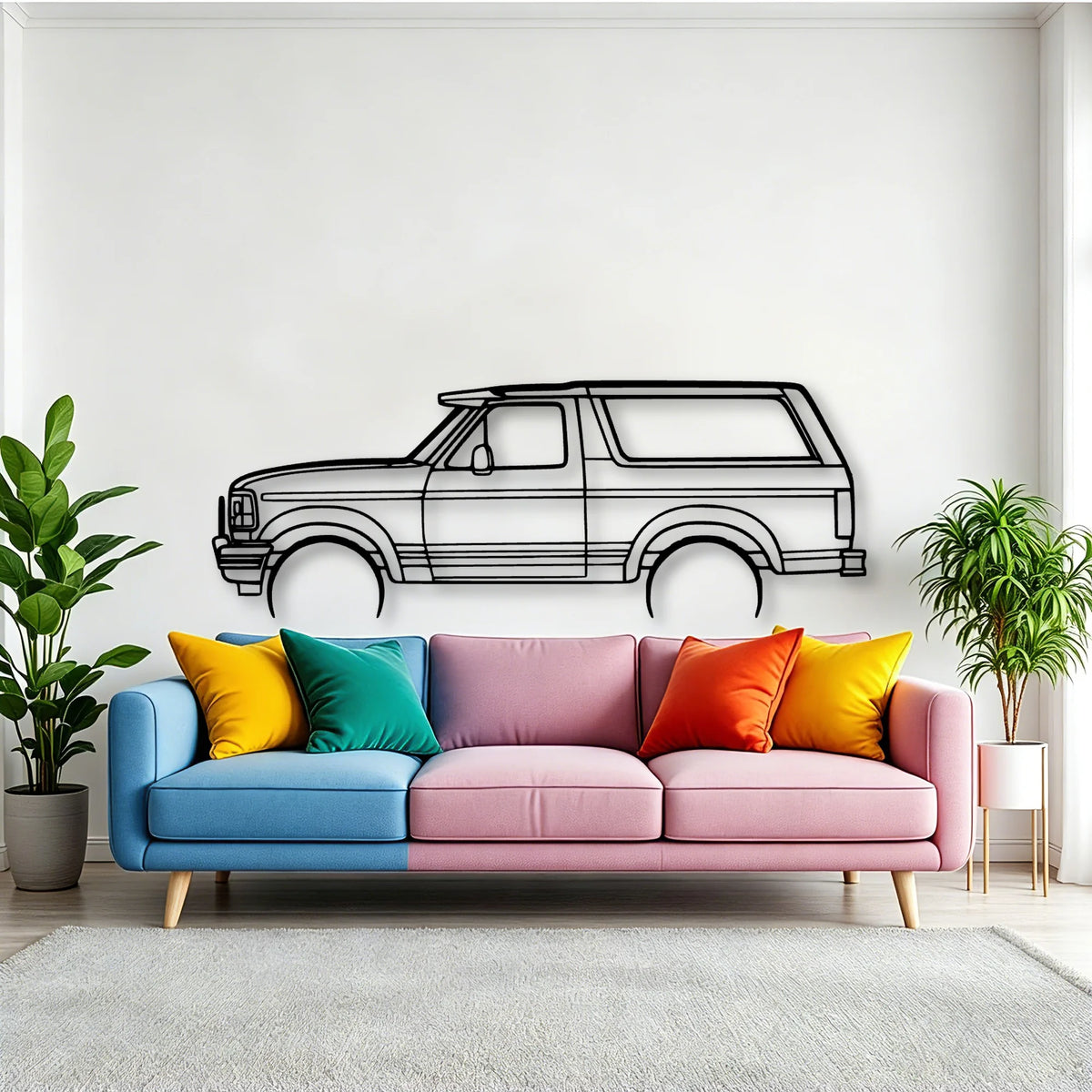 Bronco XLT 1995 Classic Silhouette Metal Wall Art - Tinvibe