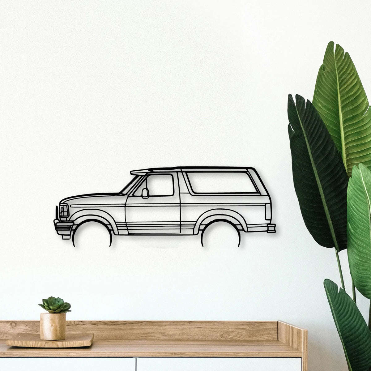 Bronco XLT 1995 Classic Silhouette Metal Wall Art - Tinvibe