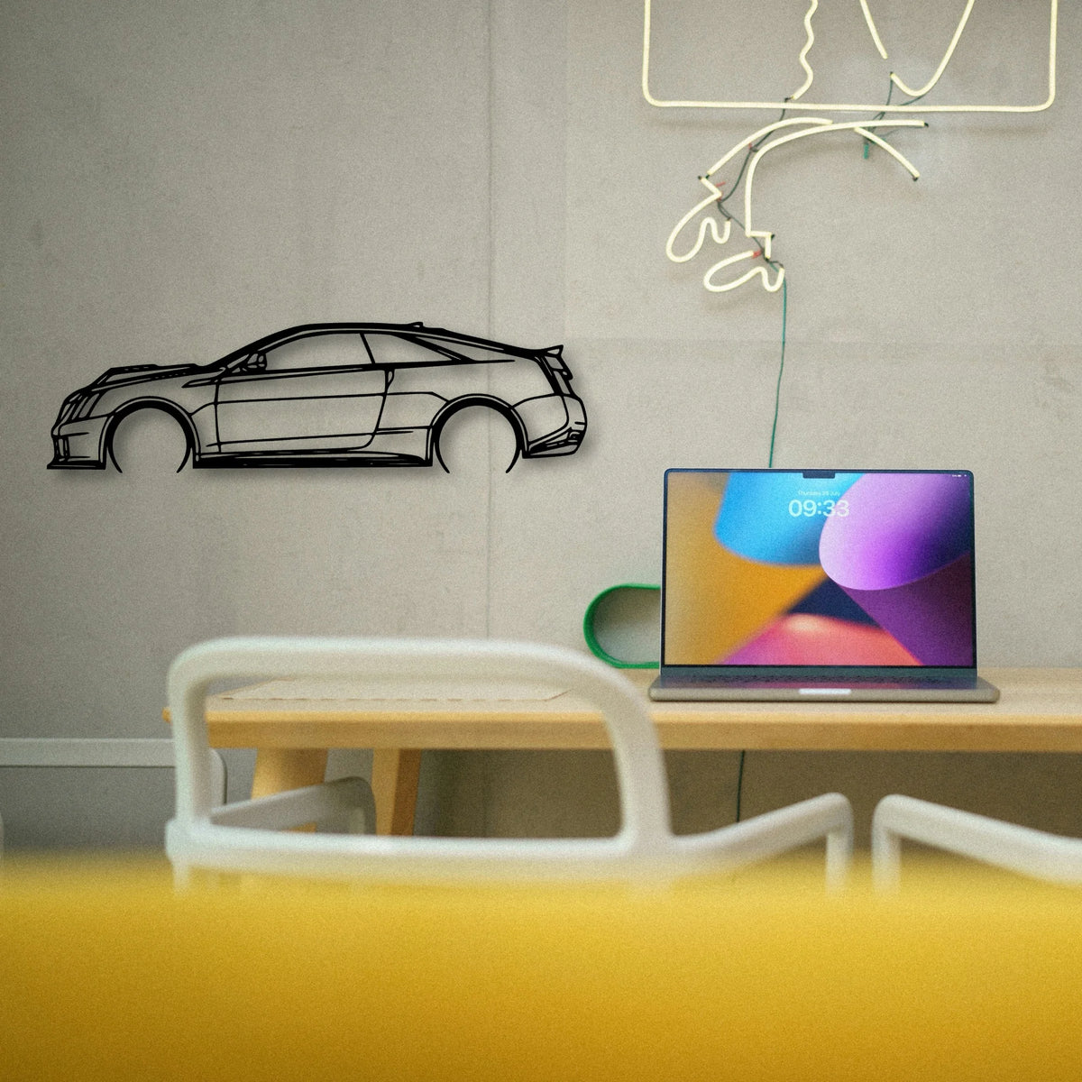 C V Coupe 2011 Classic Silhouette Metal Wall Art - Tinvibe