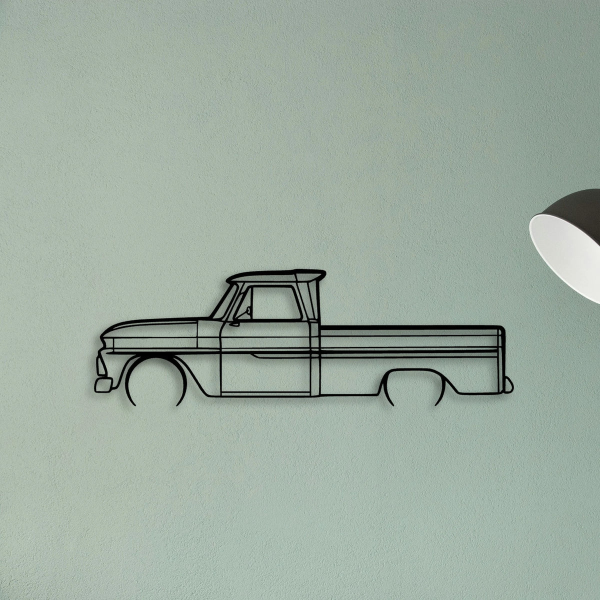 C10 1966 Classic Silhouette Metal Wall Art - Tinvibe
