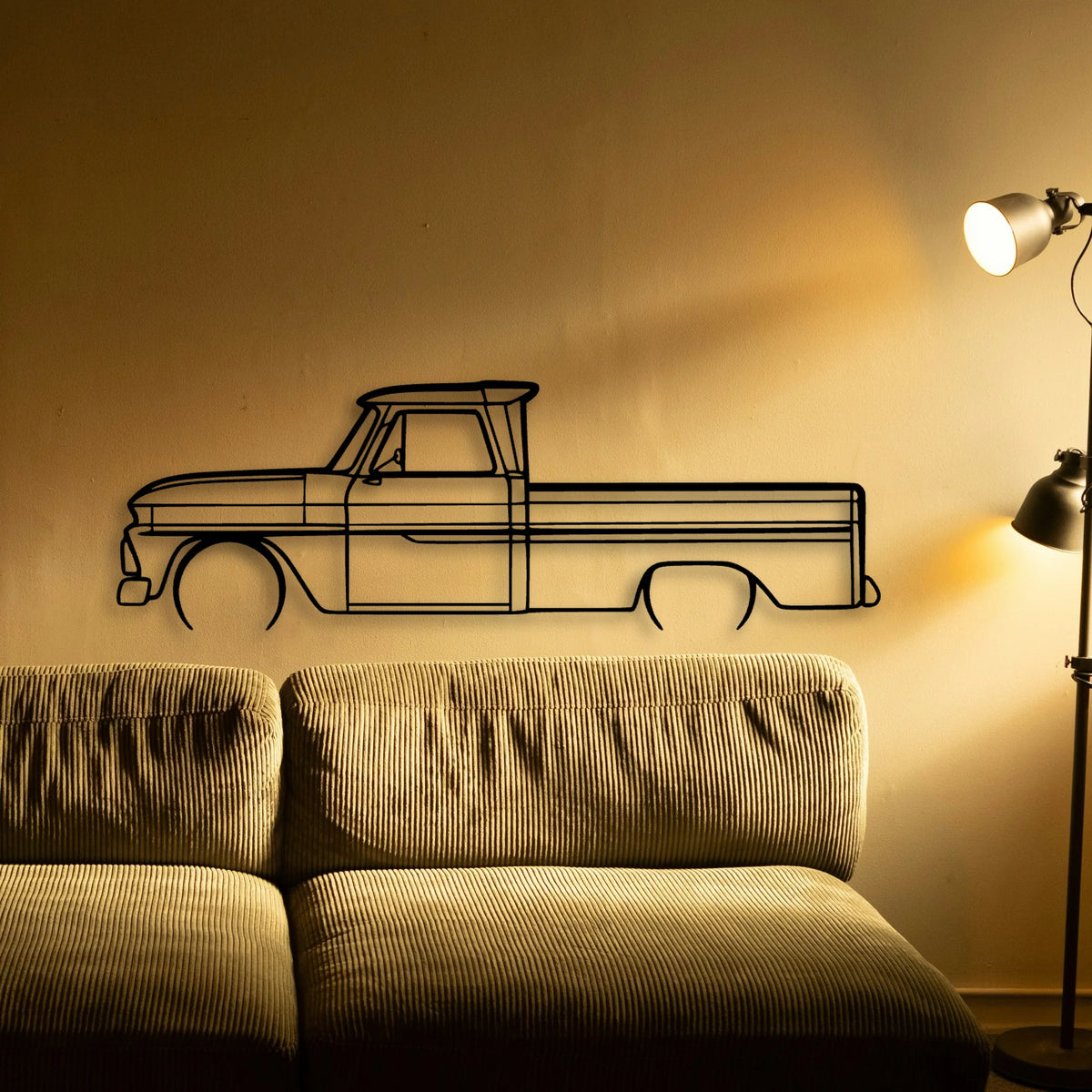 C10 1966 Classic Silhouette Metal Wall Art - Tinvibe