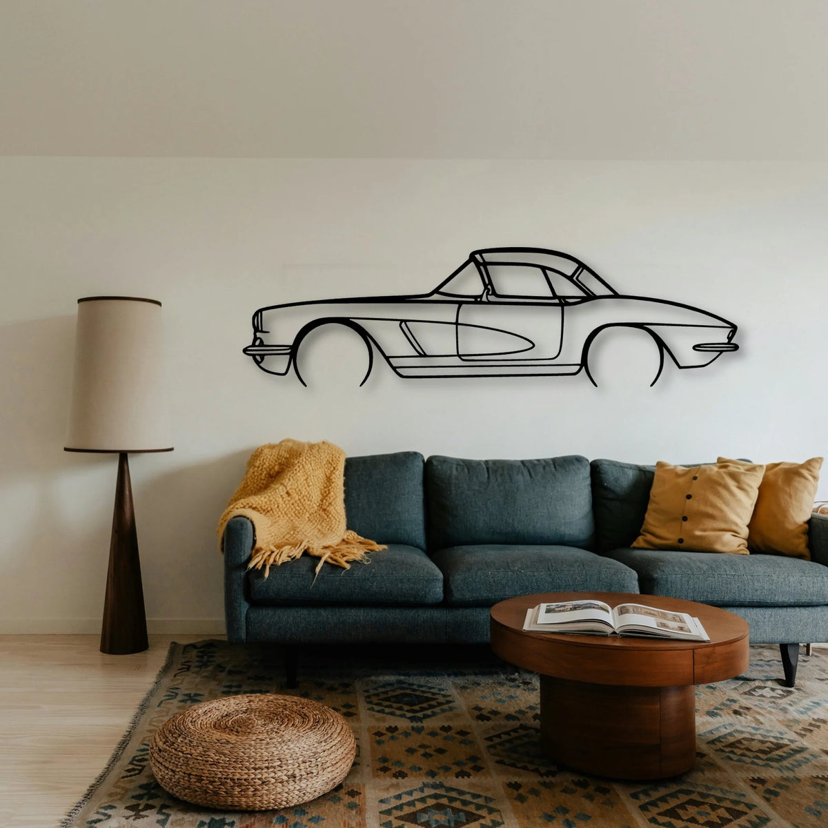 C1 327 1962 Classic Silhouette Metal Wall Art - Tinvibe