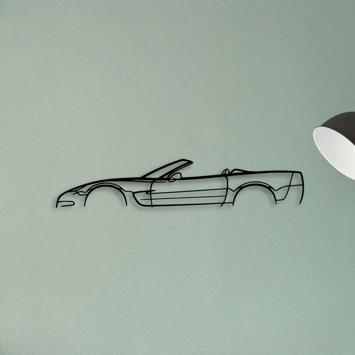 C5 Cabrio 2002 Classic Silhouette Metal Wall Art - Tinvibe